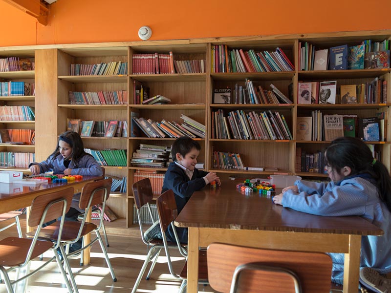 biblioteca colegio sta aysén